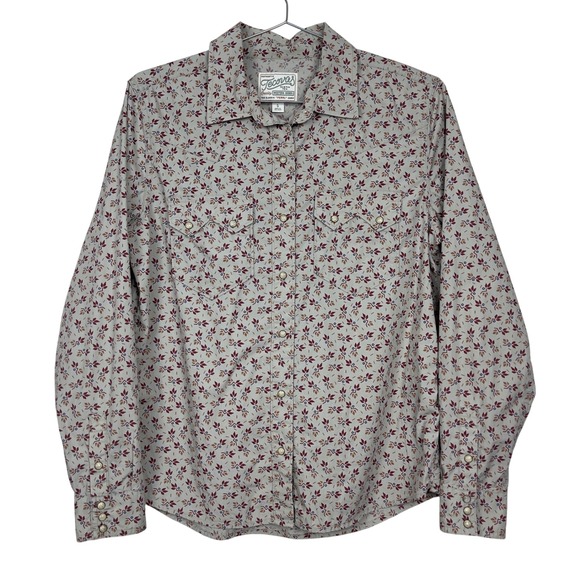 Tecovas Western Pearl Snap Long Sleeve Shirt Womens Small Floral Aztec Print - Picture 1 of 10